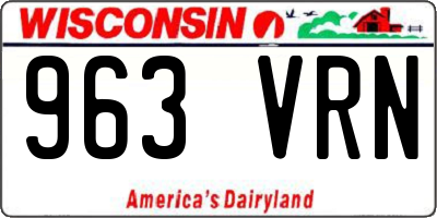 WI license plate 963VRN