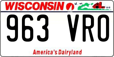 WI license plate 963VRO