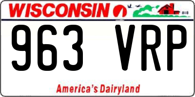 WI license plate 963VRP