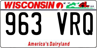 WI license plate 963VRQ