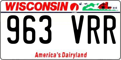 WI license plate 963VRR