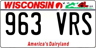 WI license plate 963VRS