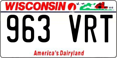 WI license plate 963VRT
