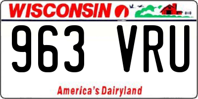 WI license plate 963VRU