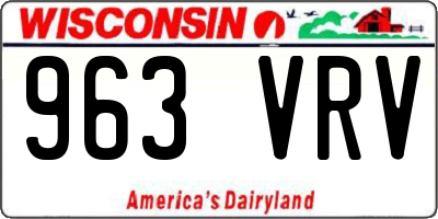 WI license plate 963VRV