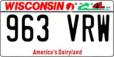 WI license plate 963VRW