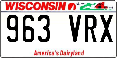 WI license plate 963VRX