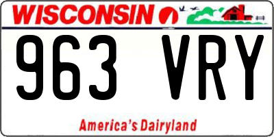 WI license plate 963VRY