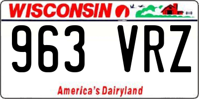 WI license plate 963VRZ