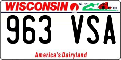 WI license plate 963VSA
