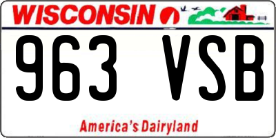 WI license plate 963VSB