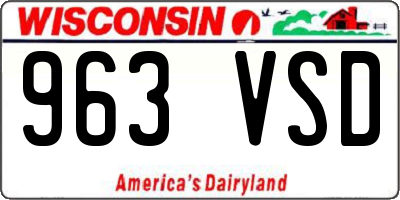 WI license plate 963VSD