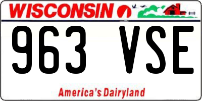 WI license plate 963VSE