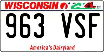 WI license plate 963VSF