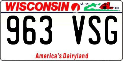 WI license plate 963VSG