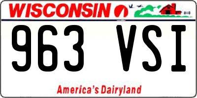WI license plate 963VSI