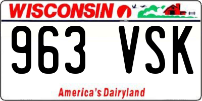 WI license plate 963VSK