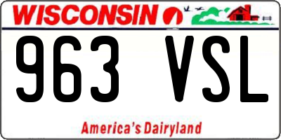 WI license plate 963VSL