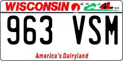 WI license plate 963VSM