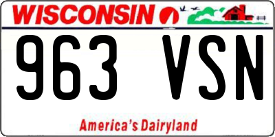 WI license plate 963VSN