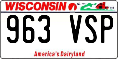 WI license plate 963VSP