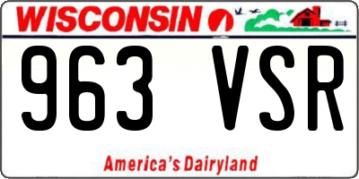 WI license plate 963VSR