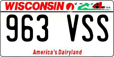 WI license plate 963VSS