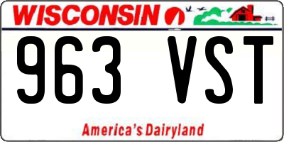 WI license plate 963VST