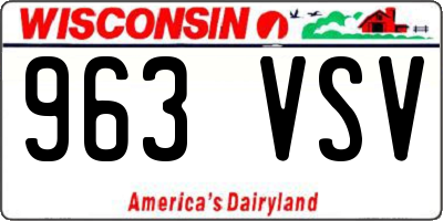 WI license plate 963VSV