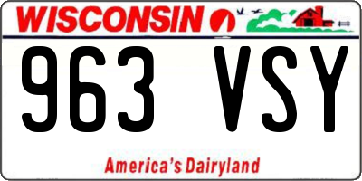 WI license plate 963VSY