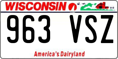 WI license plate 963VSZ