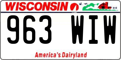 WI license plate 963WIW