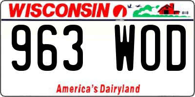 WI license plate 963WOD