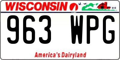 WI license plate 963WPG