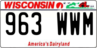 WI license plate 963WWM
