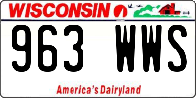 WI license plate 963WWS