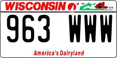 WI license plate 963WWW