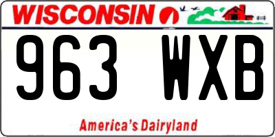 WI license plate 963WXB