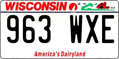 WI license plate 963WXE