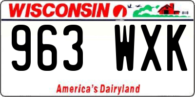 WI license plate 963WXK