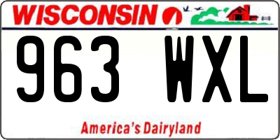 WI license plate 963WXL