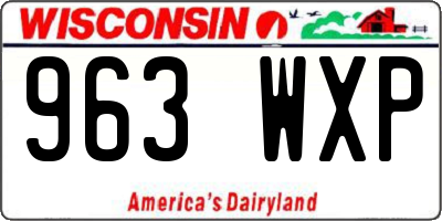 WI license plate 963WXP