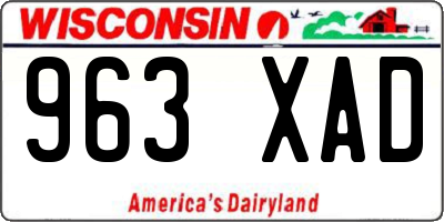 WI license plate 963XAD