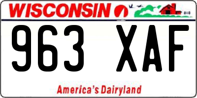 WI license plate 963XAF