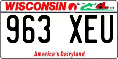 WI license plate 963XEU