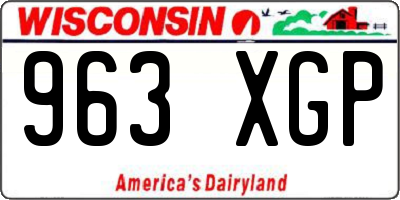 WI license plate 963XGP