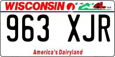 WI license plate 963XJR