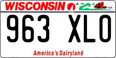 WI license plate 963XLO
