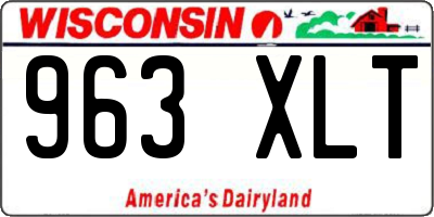WI license plate 963XLT