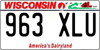WI license plate 963XLU